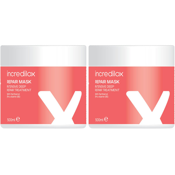 Incredilox Deep Repair Hair Mask 2 x 500ml – Intensive Treatment for Dry, Damaged Hair – Deep Nourishment, Smooth & Shiny Finish – Salon Grade Formula – All Hair Types – Made in UK – Value Pack