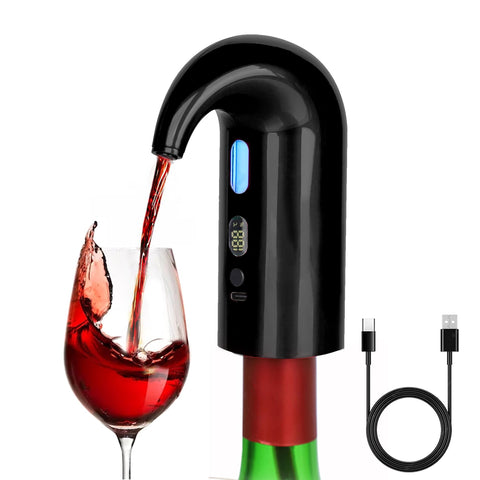 Electric Wine Decanter Aerator,One Touch Red Wine Aerator Pourer,Smart Wine Aerator and Dispenser with Type C Rechargeable for Home and Bar