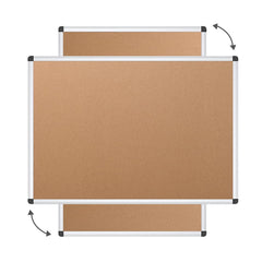 VIZ-PRO Cork Notice Board, 90x60cm, Silver Aluminium Frame