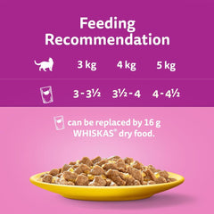 Whiskas 1+ Adult Poultry Selection in Jelly 40 Pouches, Adult Wet Cat Food, Megapack (40 x 85 g)