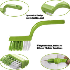 Enyoir Tile Joint Brush 4 in 1 Joint Scrubber Multifunction Kitchen Bathroom Cleaning Brush Grout Mould Cleaner Brush Green