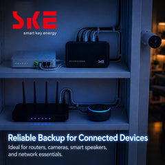 SKE Mini UPS UK DC20000mAh Battery Backup & Surge Protector UK Uninterruptible Power Supply for Router Modem USB Type-C Mini UPS 5V/9V/12V