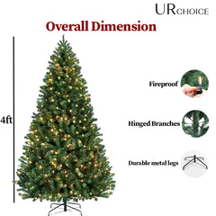 UR CHOICE | 𝟓 𝐅𝐓 𝐂𝐡𝐫𝐢𝐬𝐭𝐦𝐚𝐬 𝐓𝐫𝐞𝐞 | Realistic Green Artificial Xmas Tree | Natural Realistic Branch Appearance | Quick and Easy Setup | Home Decoration