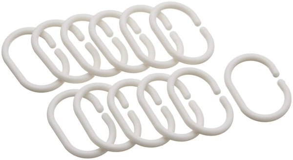 Amazon Basics Shower Curtain, Water and Mould Resistant Fabric Bathroom Curtain with Grommets & Hooks, Machine Washable, 180 x 180 cm, White