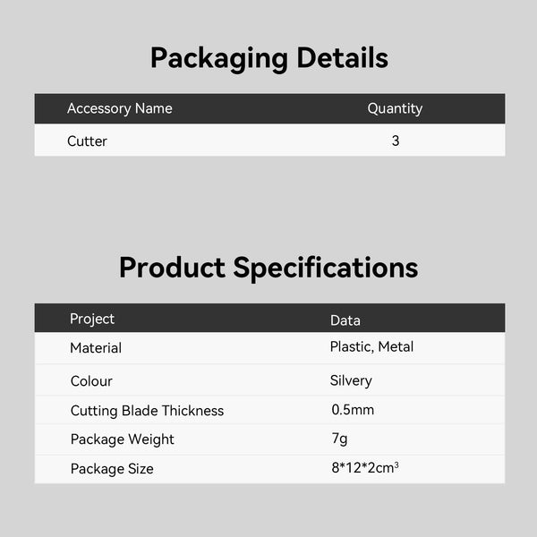3Pcs 3D Printer Filament Cutter Compatible with Bambu Lab A1/A1 mini/P1P