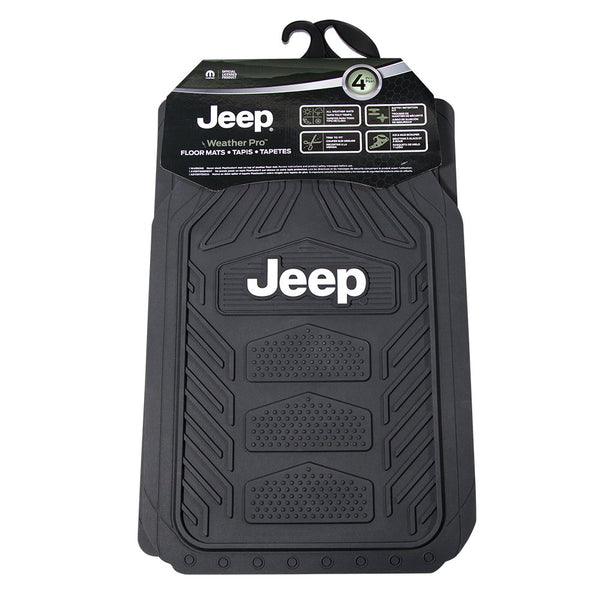 Plasticolor 001668R01 4pc JEEP Weather Pro Heavy Duty Rubber Floor Mats Set , Black