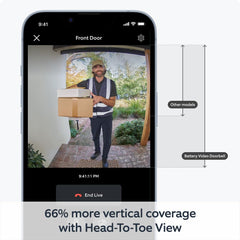 Certified Refurbished Ring Battery Video Doorbell (2024 release) | DIY Wireless Video Doorbell Camera I Head-To-Toe View, HD Video | Easy to install (5 min) | With Built-in Battery I 30-day free trial