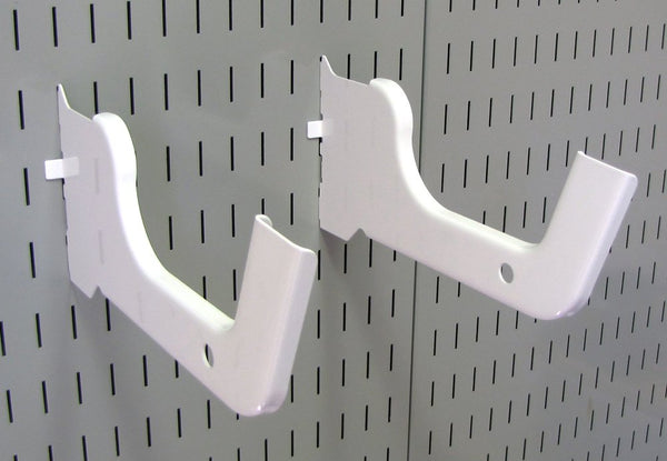 Wall Control Heavy Duty Pegboard Hook Slotted Hook Pair - White (10-HD-012 W)