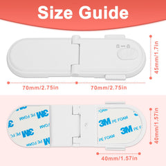 REDTRON Child Safety Cabinet Locks, Baby Proof Cupboard Locks with 3M Adhesive, Child Locks with No Trapped Fingers, No Tools Needed, Easy Installation(4 Pack, White)