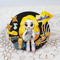 Taylor Fondant Silicone Mold 4" Girl Singer for Cake Decoration, Cupcake Topper, Candle, Wax, Clay Crafts