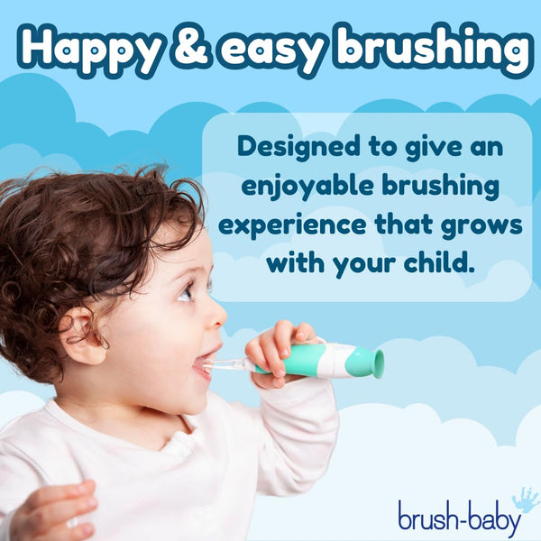 New brush-baby BabySonic Electric Toothbrush for Toddlers, Battery Powered, Extra Soft Bristles for Gentle Cleaning, for Ages 0-3