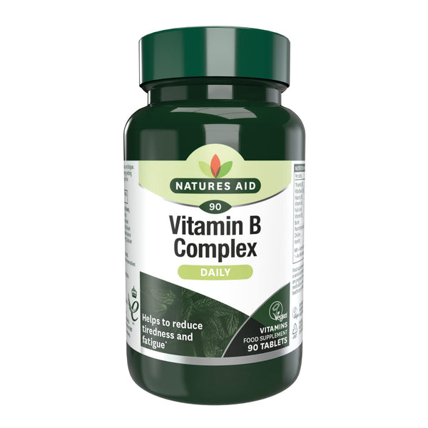 Natures Aid Vitamin B Complex 90 Tablets – High Potency – Supports Energy Metabolism, Nervous System, Brain & Immune Function – Vegan, Gluten Free, Non-GMO – Overall Wellbeing Supplement