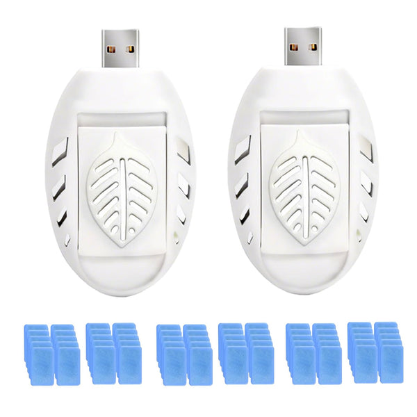 USB Mosquito Killer Electric Plug In, Bug Zapper & Insect Repellent Plug In Device with 30 Repellent Tab/lets, Portable Safety Summer Sleep Insect repellent,Mosquito Repeller for Indoor Outdoor (2PCS)