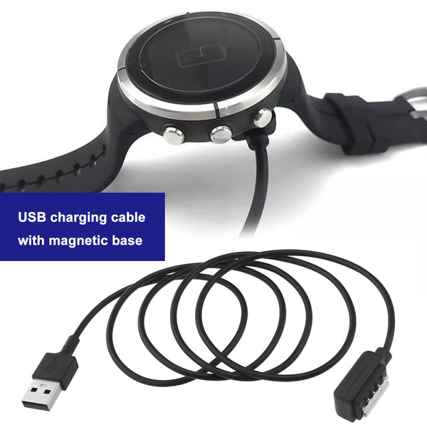 Create idea 2PCS 1m Magnetic Connector USB Charging Cable Compatible with Suunto 9 Spartan EON Core Ultra HR 9 Bar D5 Smart Watch - Black