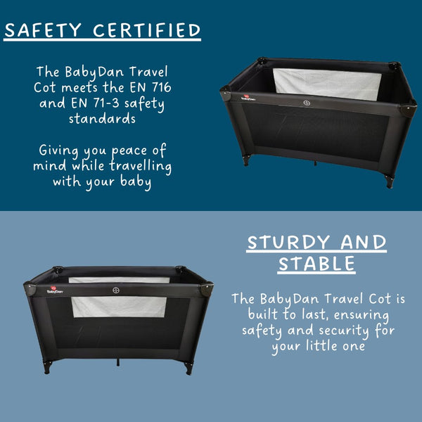 BabyDan Extra Large Travel Cot, 60x120cm (Baby Playpen) - Versatile Comfort for Your Baby's Sleep and Play