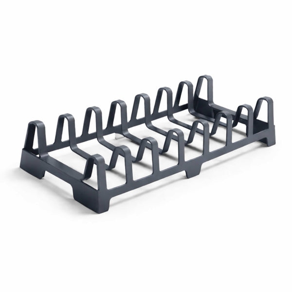DIVCHI Pot Lid Holder Kitchen Organiser – 7 Slot Pan Lid Rack Lids, Plates & Chopping Boards, Compact Cupboard Storage Organiser (Grey)