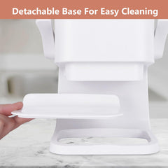 Hniuyun Cereal Dispenser, 5.5L Large Cereal Containers Storage Dispenser, Dry Food Dispenser Countertop for Rice, Cornflakes, Beans, Snack, Oatmeal, Pet food, White