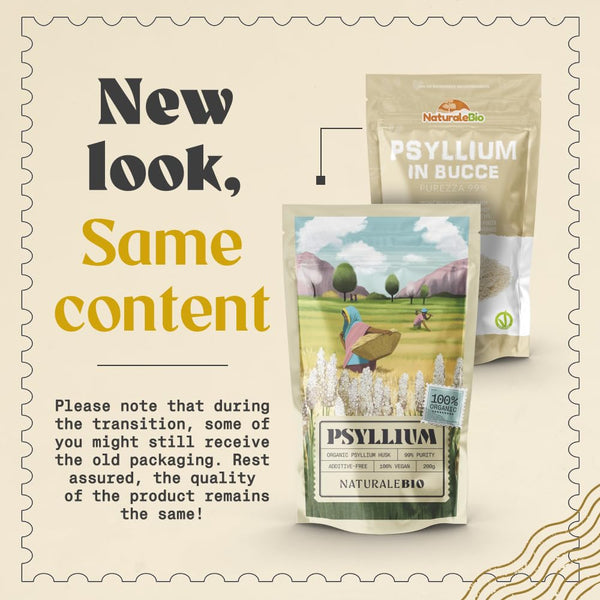 NaturaleBio Organic Psyllium Husk - 99% Purity - 200g. Pure & Natural Psyllium Seed Husks, Produced in India. High in Fibre, to be Mixed with Water, Beverages, & Juices, Vegetarian & Vegan.