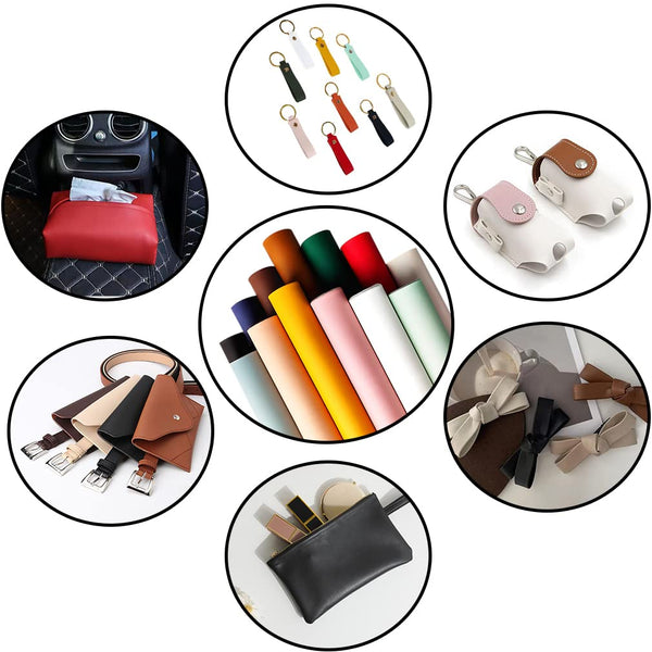 XHT 30x135cm Smooth Faux Leather Roll Soft Plain Synthetic Upholstery Crafts Fabric for DIY Cosplay Garment Jewelry Accessories (Beige)