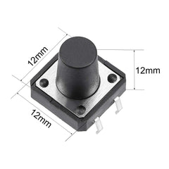 sourcing map 12x12x12mm Panel Mini/Micro PCB Momentary Tactile Tact Push Button Switch DIP 20PCS