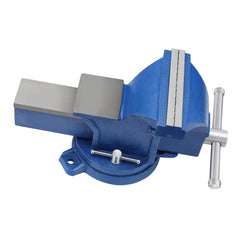 Holdfiturn 6 Inch Table Vice Heavy Duty Bench Vice with 360 Degrees Swiveling Base Cast Iron Workshop Vise for Workshop Factory, Blue