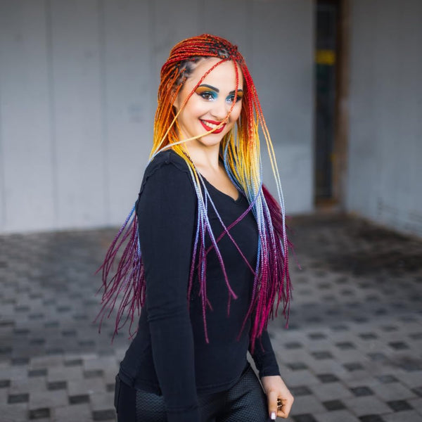 Aomig Braiding Hair Extensions, 1PC Ombre Braiding Hair, Jumbo Braids Hair Extension Synthetic Wig, Fashion Synthetic Braid Hair Extensions for Braiding Twist Braids Hair for Women