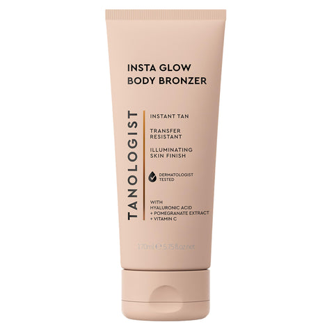 Tanologist Insta Glow Illuminating Instant Body Bronzer, Dermatologist Tested, Buildable Bronze Glow, Light Reflecting Particles, Transfer Proof & Water Resistant, Flawless Finish, 170ml