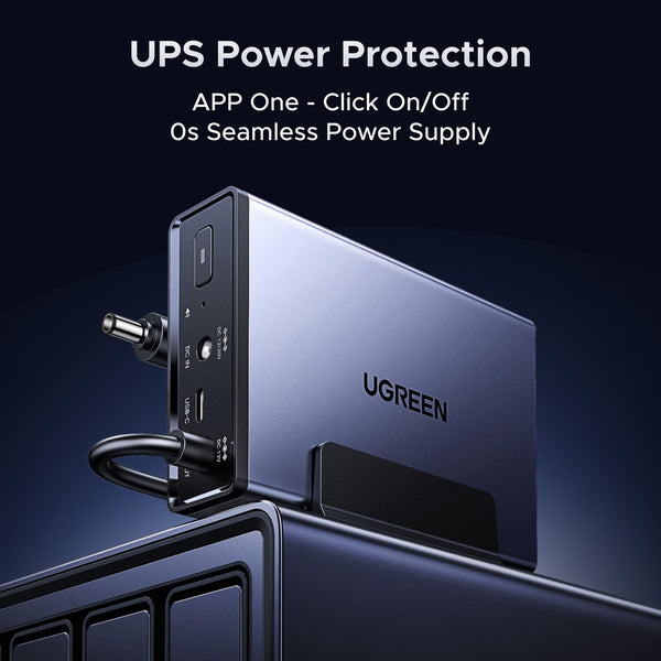 UGREEN NAS UPS, 120W DC Battery Backup and Surge Protector, 12000mAh Uninterruptible Battery Power Supply Compatible NAS DXP2800, DXP4800, DXP4800 Plus, DXP480T Plus, DH2300, DH4300 Plus Only