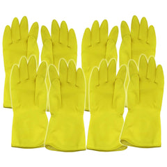 SOL 4 Pairs Household Rubber Gloves Medium | Yellow Medium Gloves | Washing Up Gloves Medium | Non Slip Cleaning Gloves | Bathroom and Kitchen Gloves | Dishwashing Gloves | Heavy Duty Rubber Gloves