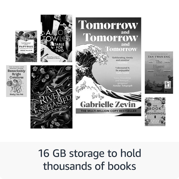 Amazon Kindle (newest gen) – Lightest and most compact Kindle with glare-free display, faster page turns, adjustable front light and long battery life – 16 GB – With Ads – Black