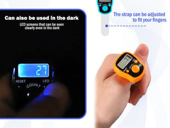 Anlising 8PCS Digital Finger Counter, Tally Counter Ring,LCD Tally Counter,Finger Digital Tally Lap Counter,Finger Digital Tally Lap Counter,Tasbeeh Handheld Mini Display,for Prayer Sports Golf(Color)