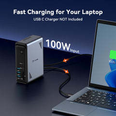 TobenONE 18 in 1 Laptop Docking Station 3 Monitors, Triple 4K Display