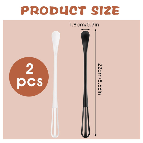 Andibro Multifunctional Mini Whisk, 2 Pcs Small 2 in 1 Whisk Utensil Mini Sugar Spoon Small Mixing Balloon Whisk Wisking Tool Set for Blending Beating Ingredients Mixing Sauces