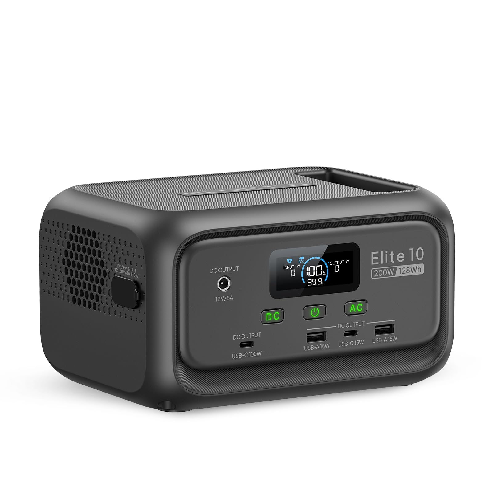 BLUETTI Elite 10 Mini Portable Power Station, 128Wh LiFePO4 Battery with 200W AC Outlet, 10ms UPS Backup, Fast Recharge Solar Generator for Camping, Travel & Outage Emergency Backup