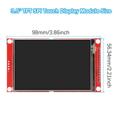 3.5 inch LCD TFT touch display with ili9488 chip Binghe 3.5 inch 3.3V 5V LCD display touch module with touch pen 320 x 480 resolution driver ILI9488 4-wire SPI compatible with Arduino
