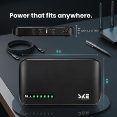 SKE Mini UPS UK DC20000mAh Battery Backup & Surge Protector UK Uninterruptible Power Supply for Router Modem USB Type-C Mini UPS 5V/9V/12V