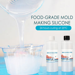 Silicone Mold Making Kit, Translucent Liquid Silicone Rubber, Fast Cured 1:1 Ratio Silicone Casting, for Casting Resin, Soap, Candle, Clay, Molds
