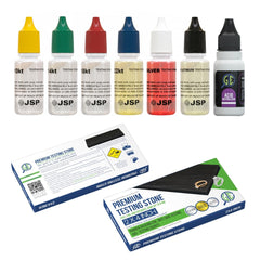 Gold Silver Platinum Jewelry Testing Kit 6 JSP Solutions 10K 14K 18K 22K 24K Silver, Platinum Large Test Stone Neutralizer & Bamboo Box Precious Metal Test Bars