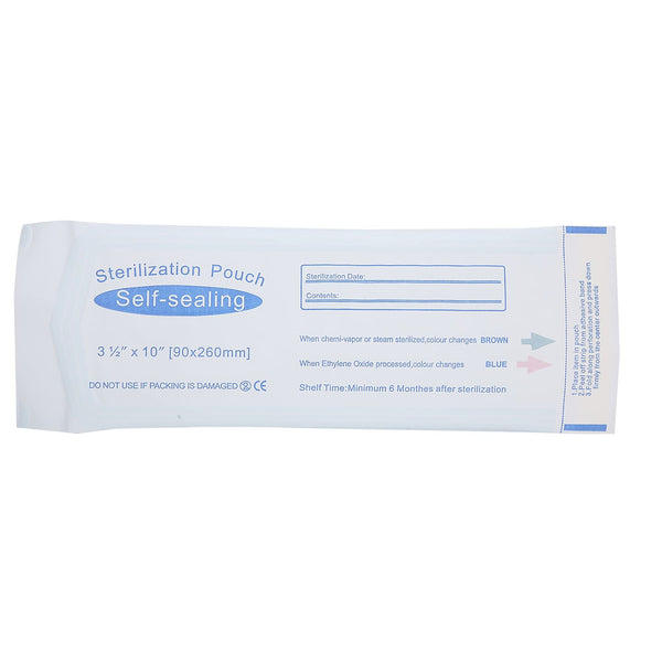 200pcs Self Sealing Cleaning Pouch, 90x 260mm Sterilisation Pouches Disposable Self Sealing Cleaning Pouch Oral Supply Cleaning for Dental Materials