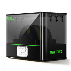 SUNLU Official 3D Printer Filament Dryer E2, 110℃ Max Temperature, 500W PTC Heater, Dry and Anneal 2-in-1, Dual-Chamber, Designed for Engineering Filaments, PC PA-CF FR-ABS Filament Dryer Box (Black)