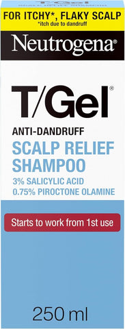 Neutrogena T/Gel Scalp Relief Anti-Dandruff Shampoo (250ml) With 3% Salicylic Acid, Suitable for Those Prone to Scalp Psoriasis and Seborrhoeic Dermatitis,Packaging may vary