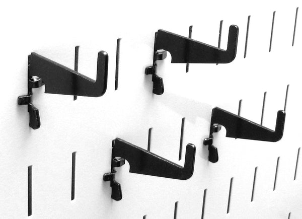Wall Control 10-HM-002 B Medium 1-7/8" Slotted Pegboard Hook Pack Metal Pegboard Hooks for Wall Control Pegboard Only, Black