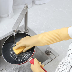 Rubber Cleaning Gloves,Waterproof and Oil-resistance Glove for kitchen Cleaning,Clothes Washing,Household Cleaning, Dishwashing,Car Wash,Indoor and Outdoor Cleaning (Yellow, S)