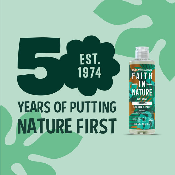 Faith In Nature Organic Coconut Shampoo, Hydrating for Dry Hair & Scalp, Vegan & Cruelty Free, No SLS, Silcones or Parabens, 400ml
