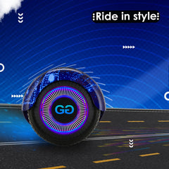 Gift Gadgets G1 Galaxy Blue Hoverboard & Hoverkart Bundle | Self-Balancing 6.5" Scooter with LED Lights & Bluetooth | Hoverboard and Kart Bundle | Hoverboard Go Kart Bundle for Kids, Teens, and Adults
