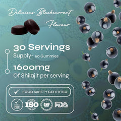Known 1600mg Shilajit Gummies with Ashwagandha – 1 Month – Blackcurrant