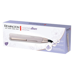 Remington Straightener [Advanced Ceramic + Almond Oil] Almond Allure (Ultra-Fast Heat Up, Digital Temperature Control, Curved Design for Curls & Waves, Extra-Long Plates, Worldwide Voltage) S4807