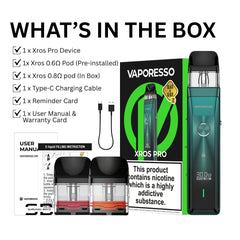 Vaporesso Xros Pro Pod Vape Kit [Blue] - Available in 9 Colours - 1200mAh Battery, 2A Fast Charging (35 Min), 30W Output, First Super Pulse Pod - Works with all XROS Pods - No Nicotine