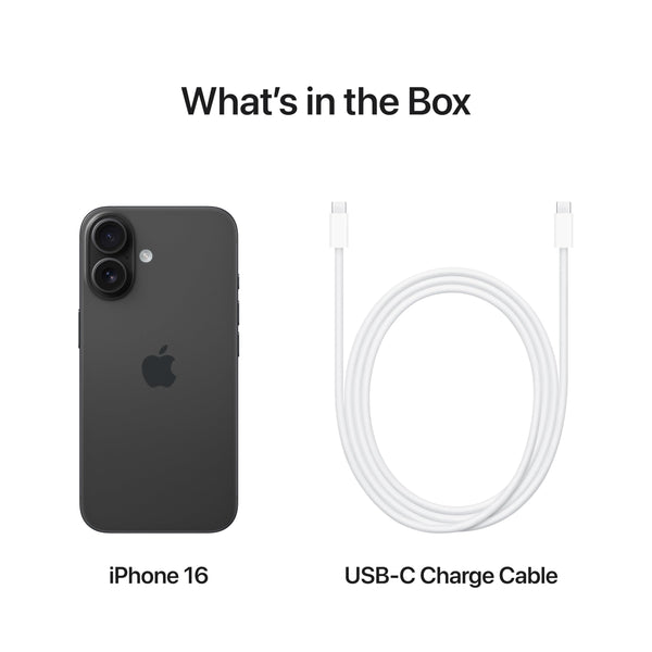 Apple iPhone 16 128 GB: 5G Mobile phone with Apple Intelligence, Camera Control, A18 Chip and a Big Boost in Battery Life. Works with AirPods; Black