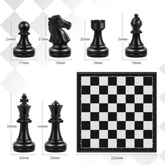 Peradix Chess Board Set Game -Travel Magnetic Chess Piece Set with Chess Folding/Portable Storage Board-Traditional Strategy Game for Kids/Children/Adults